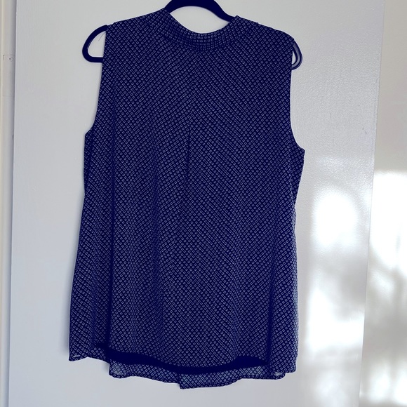 Tunic blouse - Navy Blue and White - Picture 2 of 4